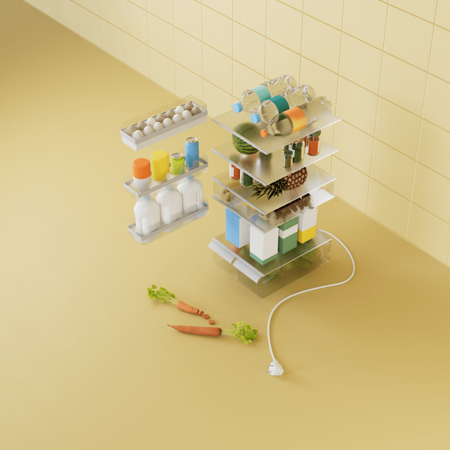 Koelkast zonder staal