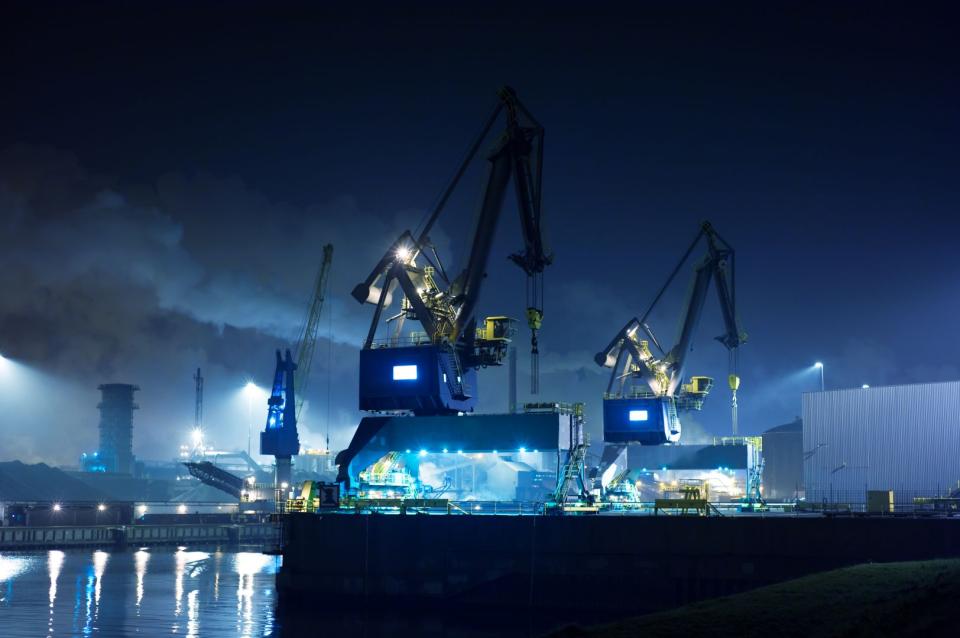 Haven IJmuiden in de nacht